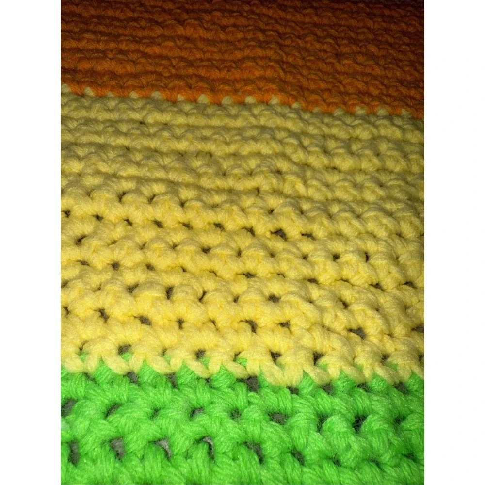 Handmade Thick Warm Pride Rainbow Multicolor 62X41 Crochet Afghan Blanket Throw